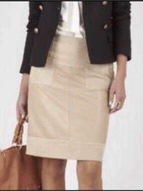 See by Chloé Lamb Leather and Suede Pencil Skirt